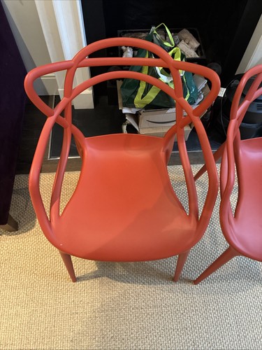 Orange kartell chair pair - kartell,
